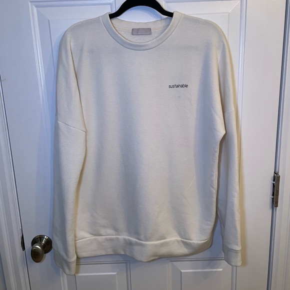OAK + FORT Sweaters - OAK + FORT - Oversized Cream Coloured Crewneck